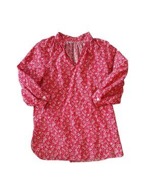 Vintage Pykettes Red & White Floral Grandmacore Top L